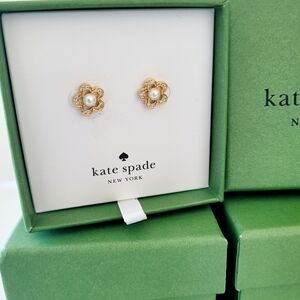 Kate Spade Gold and Pearl Flower Earrings
